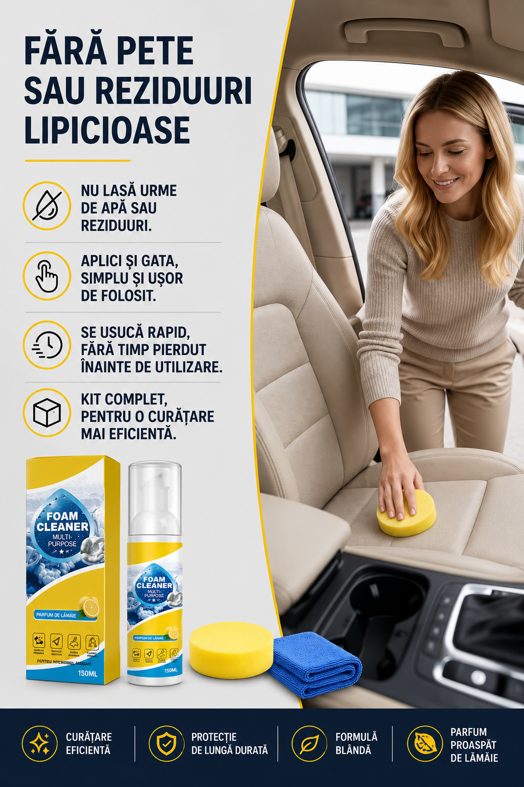 FoamPro™ 3-în-1 — Spumă Activă Multi-Suprafețe