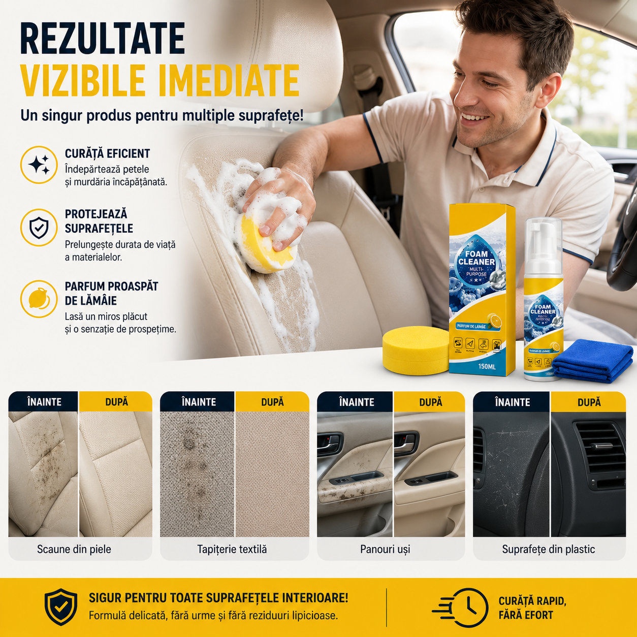 FoamPro™ 3-în-1 — Spumă Activă Multi-Suprafețe